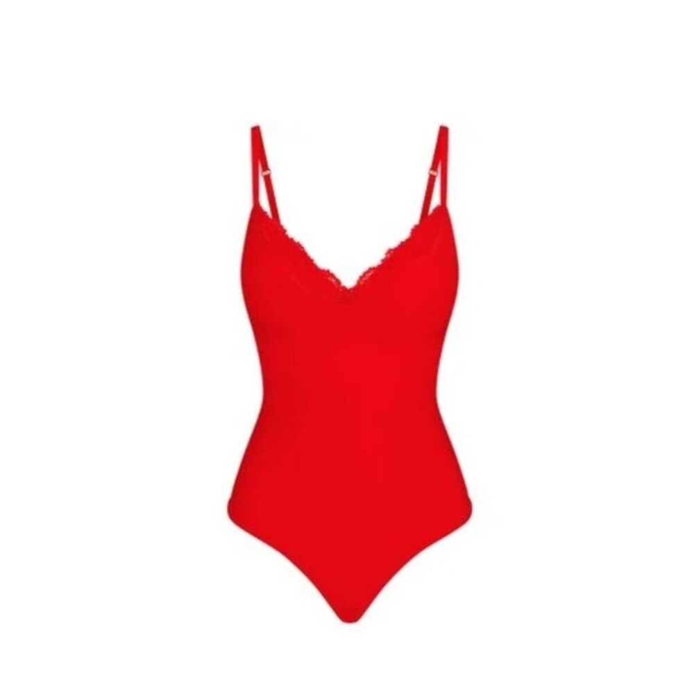 Skims Fits Everybody Lace Push-Up Bodysuit Cayenne